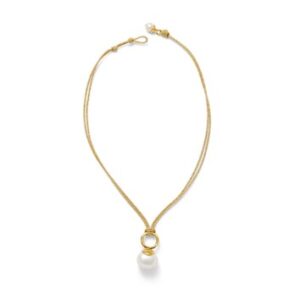 Pebble Pearl Gold Cord Necklace